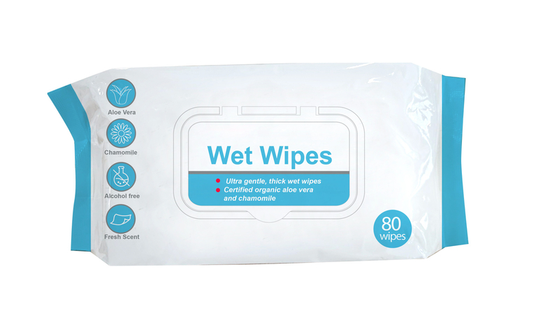 Toallita húmeda de limpieza personal para incontinencia gruesa certificada 80 toallitas