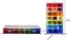 Caja de tableta de medicación semanal colorida desmontable
