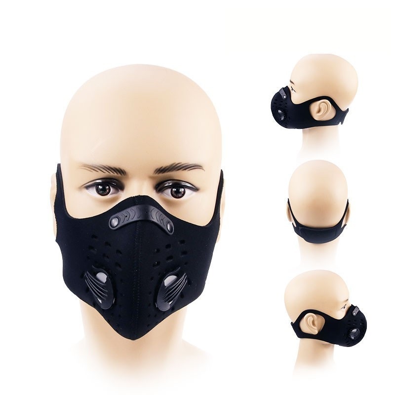 Máscara de ciclismo facial a prueba de polvo anticontaminación con filtro y válvula