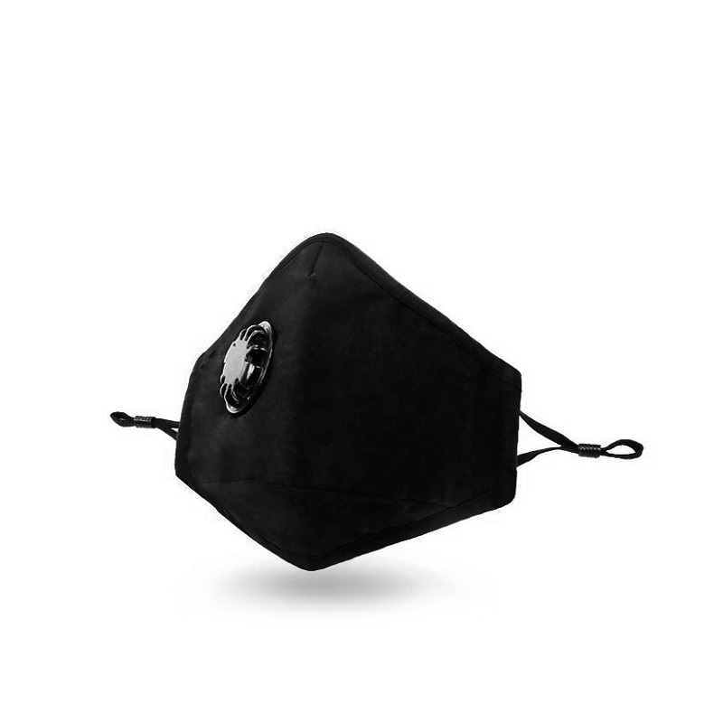 Novedad Máscara de algodón negro reutilizable con filtro de carbón