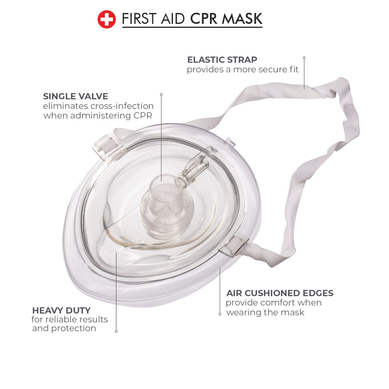 Máscara de RCP médica de bolsillo para adultos de primeros auxilios