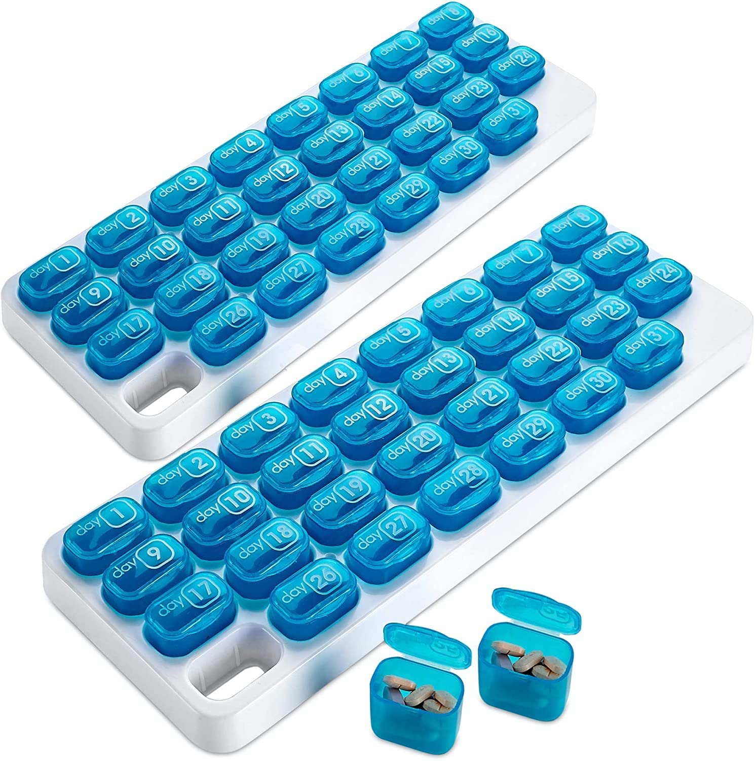 Organizador de pastillas mensual extraíble con prescripción médica