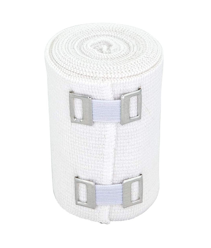 Cómodas vendas deportivas de algodón elástico blanco con clip
