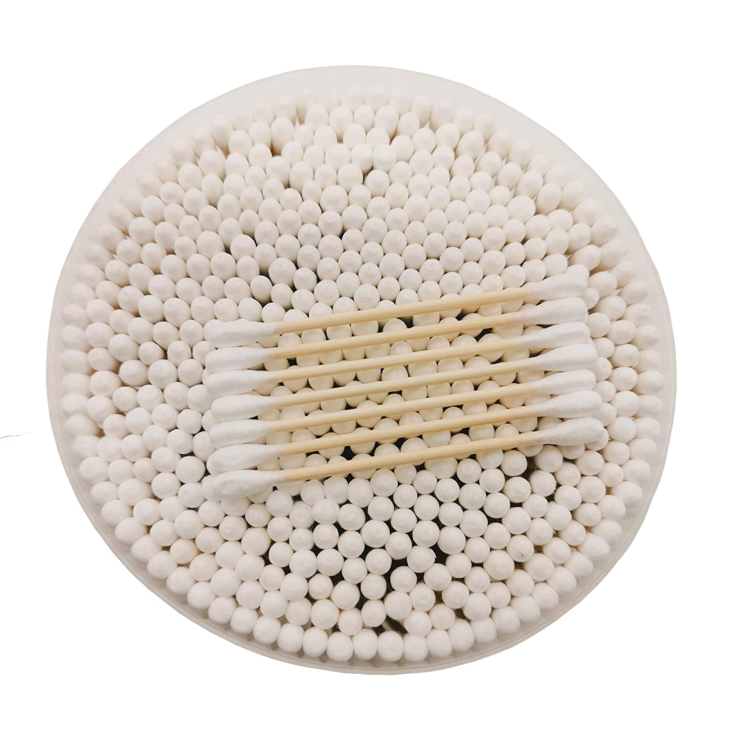Bastoncillo de algodón blanco estéril biodegradable con adhesivo de madera