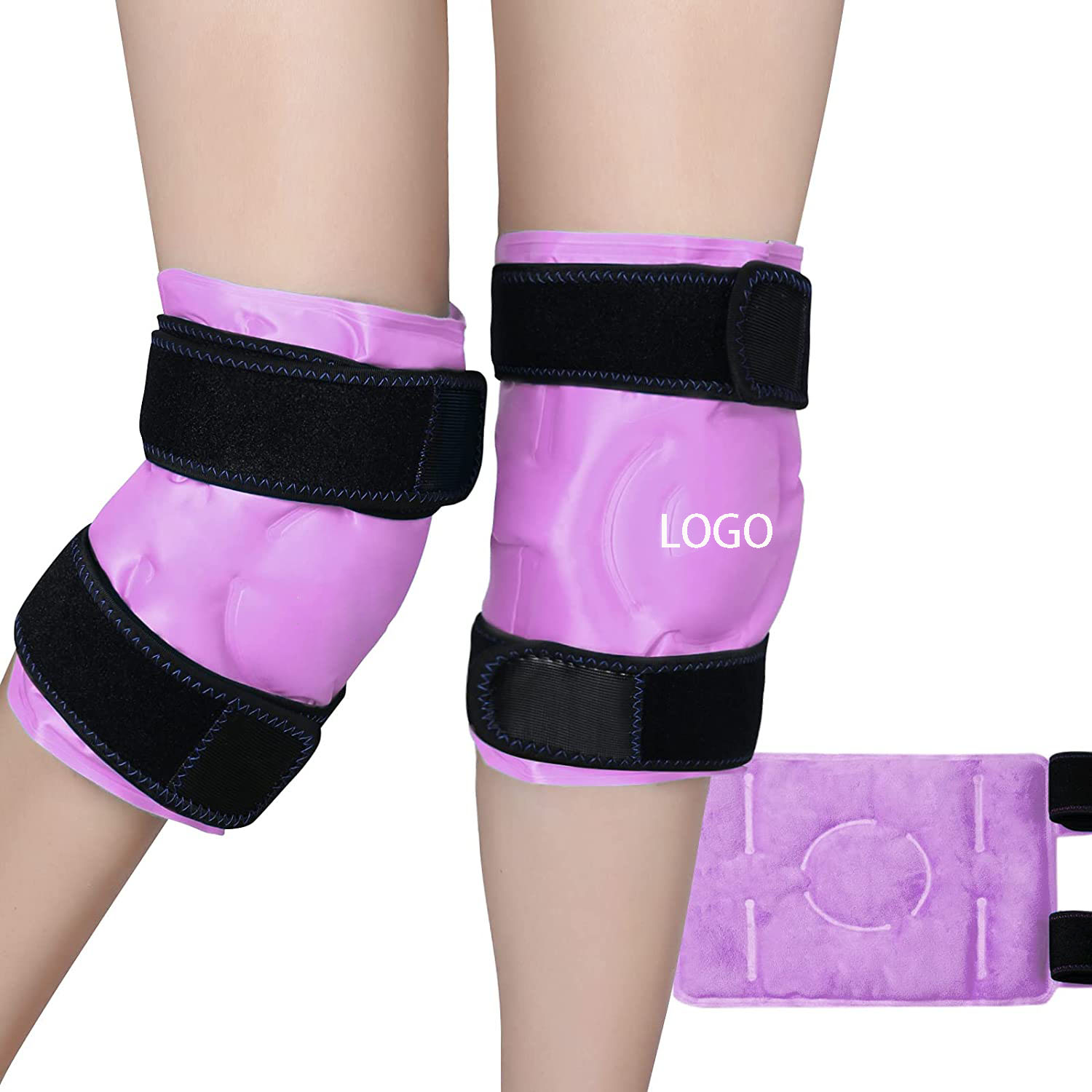 Paquete frío instantáneo de gel ajustable para la rodilla para la hinchazón