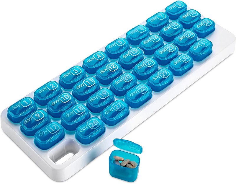 Organizador de pastillas mensual extraíble con prescripción médica