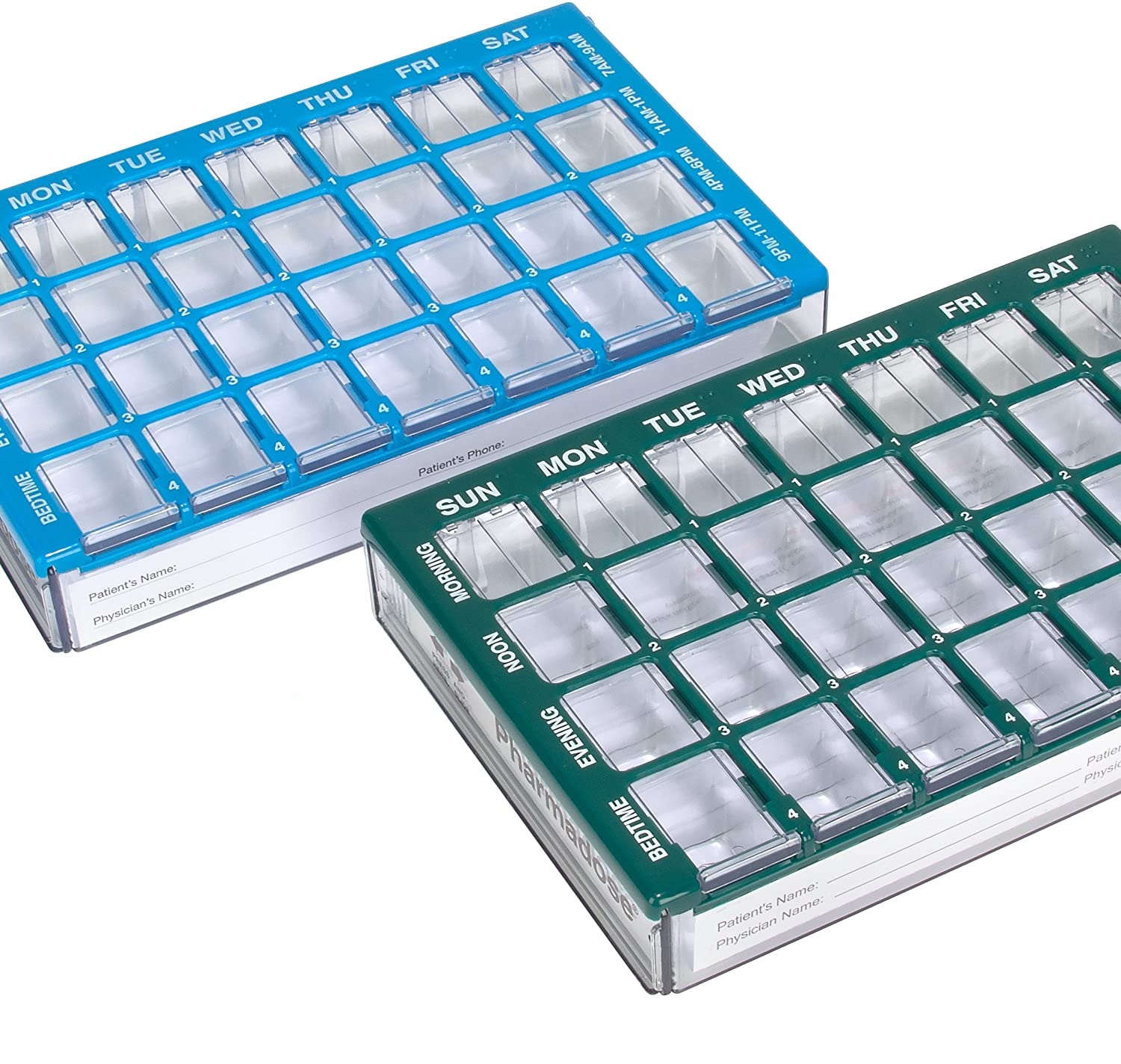 Caja organizadora de pastillas Home Weekly 4 veces al día con tapa transparente
